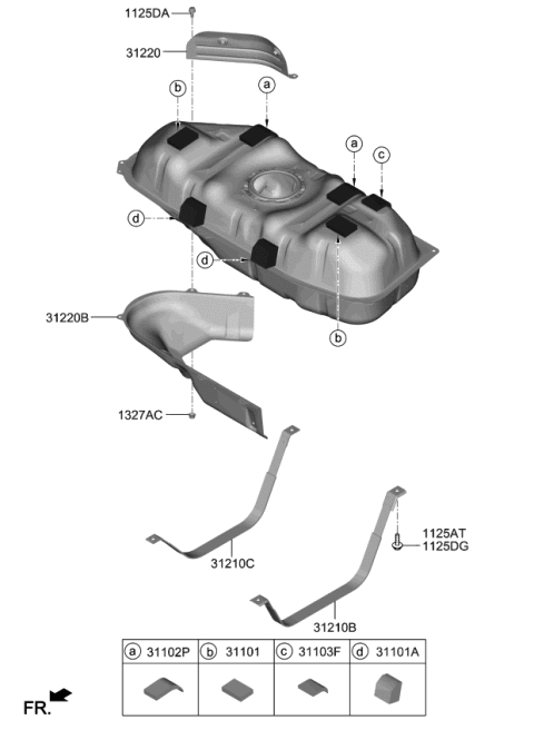 2022 Kia Soul Pad-Fuel Tank Diagram for 31101F2000