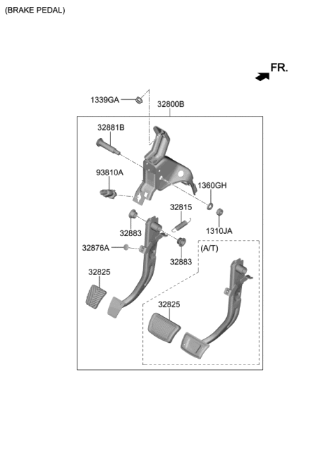 2020 Kia Soul Spring-Brake Pedal R Diagram for 32815K0100