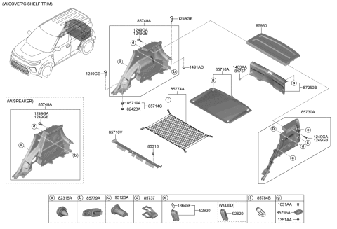 2020 Kia Soul Net Assembly-Luggage Diagram for 85790F2020WK