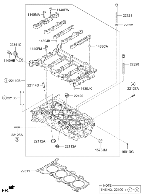 2022 Kia Soul HEAD SUB ASSY-CYLIND Diagram for 5N9952EH00