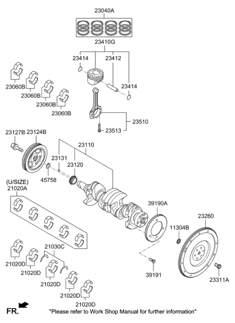 2021 Kia Soul Crankshaft & Piston Diagram 1