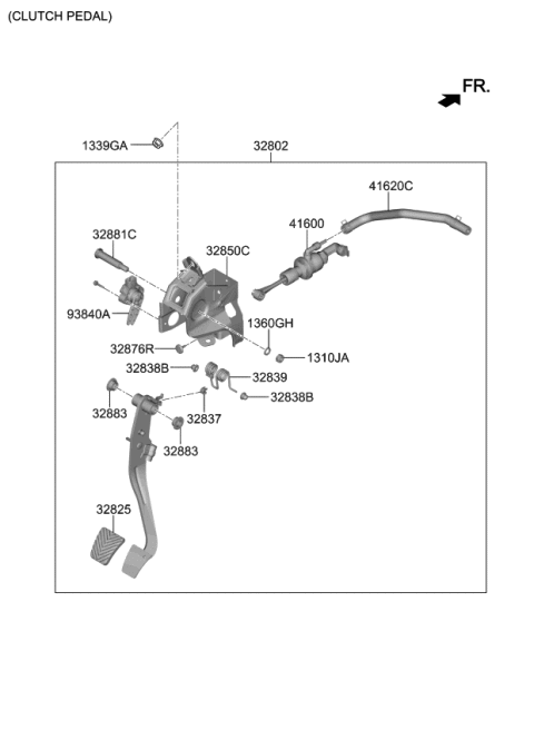 2021 Kia Soul Pedal Assy-Clutch Diagram for 32802K0500