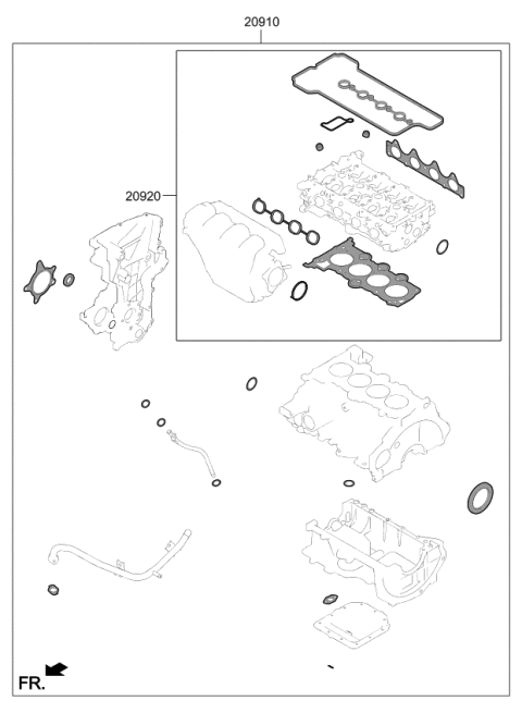 2021 Kia Soul Engine Gasket Kit Diagram 1