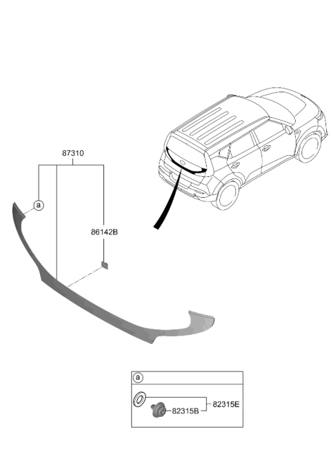 2021 Kia Soul Back Panel Moulding Diagram