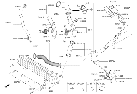 2021 Kia Soul Pipe-Water Outlet Diagram for 282622B780