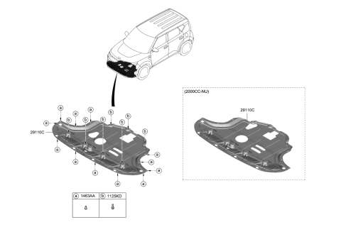 2022 Kia Soul Panel Assembly-Under COV Diagram for 29110K0000