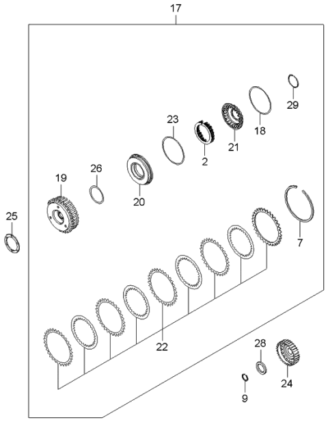 2005 Kia Spectra Transaxle Clutch-Auto Diagram 2