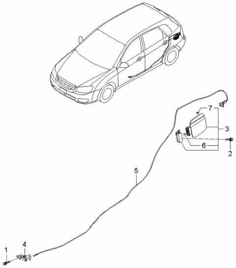 2005 Kia Spectra Fuel Filler Door Diagram