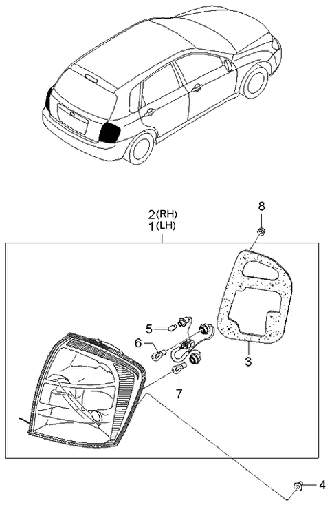 2006 Kia Spectra Rear Combination Lamp Diagram