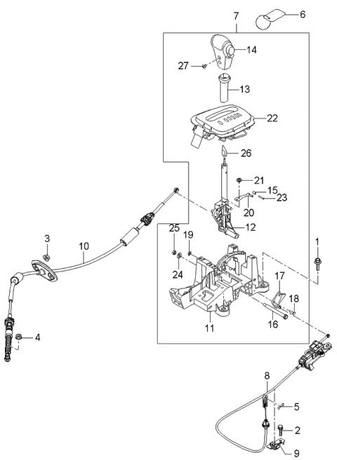 2005 Kia Spectra Shaft Lever Control Diagram 1