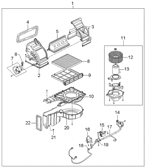 2004 Kia Spectra Heater System-Blower Unit Diagram