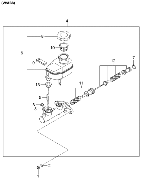 2005 Kia Spectra Brake Master Cylinder Diagram 2