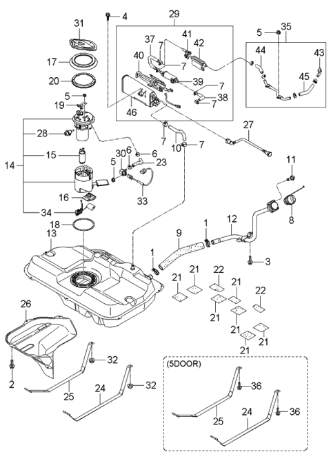 2006 Kia Spectra Tank-Fuel Diagram