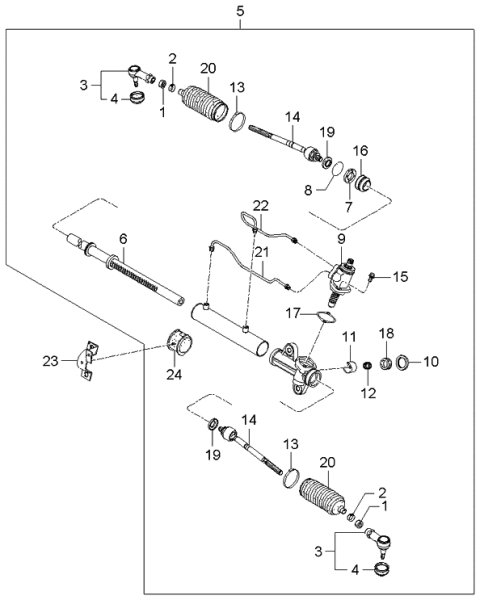 2004 Kia Spectra Power Steering Gear Box Diagram