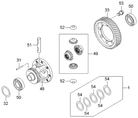 2004 Kia Spectra Hatchback (New Body Style) Transaxle Gear-Manual Diagram 2