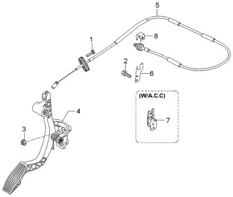 2006 Kia Spectra Pedal Assembly-Accelerator Diagram for 327002F100