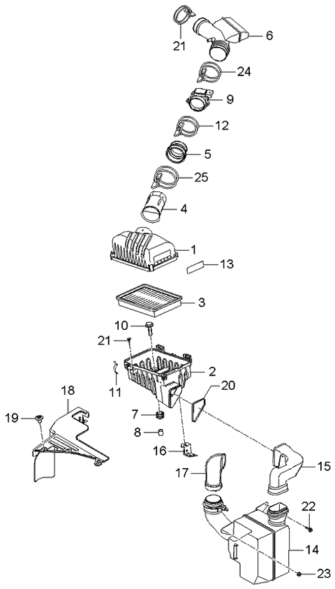 2005 Kia Spectra Air Cleaner Diagram