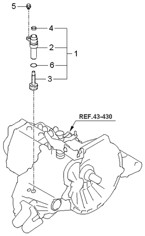 2005 Kia Spectra Speedometer Driven Gear-Manual Diagram