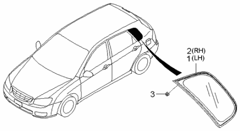 2005 Kia Spectra Glass & MOULDING Ass Diagram for 878202F220