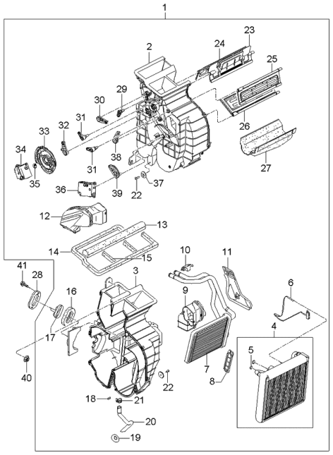 2006 Kia Spectra Core Assembly-Heater Diagram for 971382F000