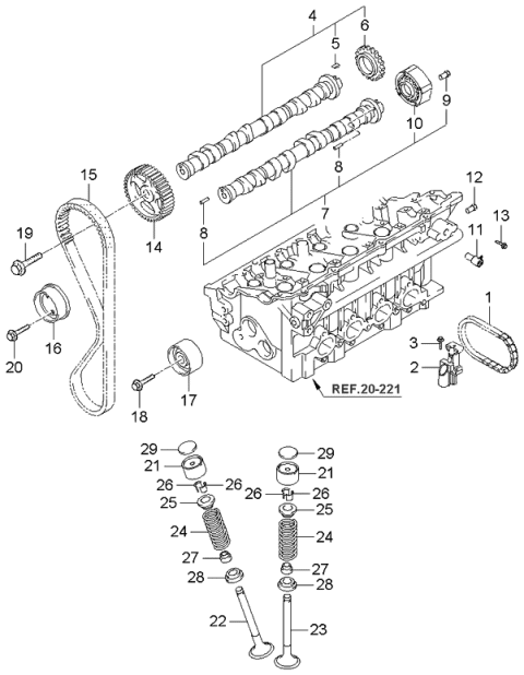 2006 Kia Spectra SHIM Diagram for 2222723652