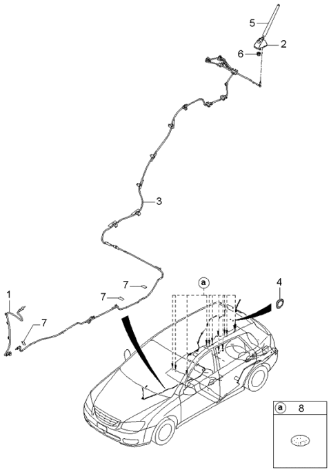 2005 Kia Spectra Feeder Cable Assembly-Ro Diagram for 962602F600