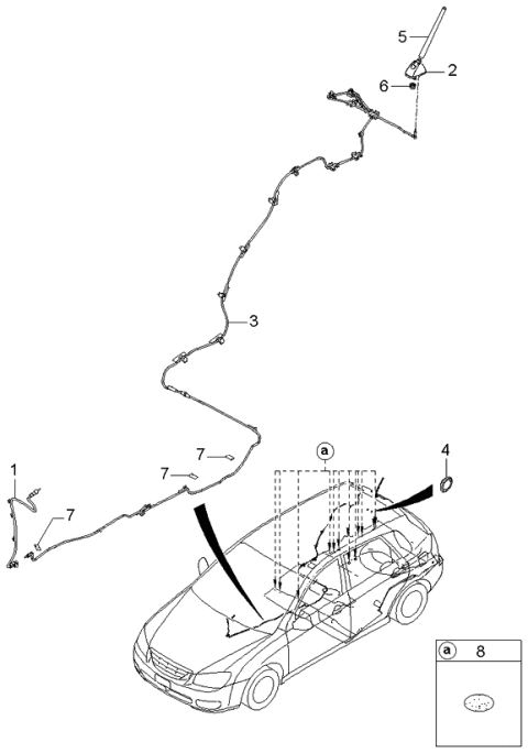 2005 Kia Spectra Roof Antenna Pole Diagram for 962632F010