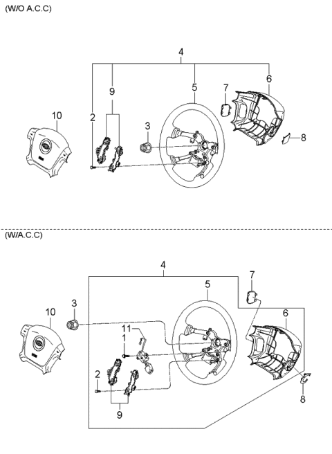 2004 Kia Spectra Hand Grip Assembly Diagram for 561202F500GW