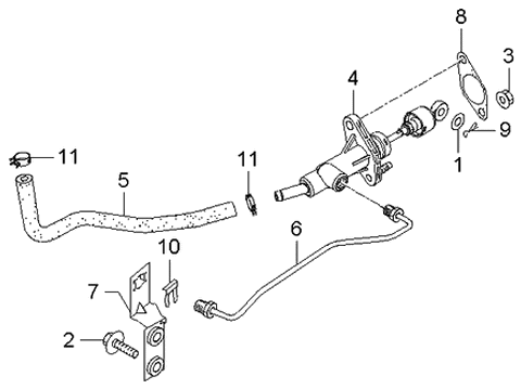 2004 Kia Spectra Clutch Master Cylinder Diagram