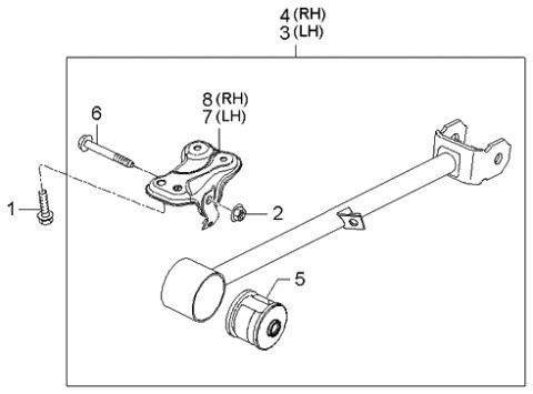 2005 Kia Spectra Rear Suspension Control Arm Diagram