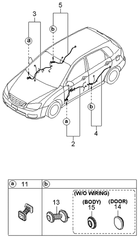 2005 Kia Spectra Wiring Assembly-Front Door,As Diagram for 916102F281
