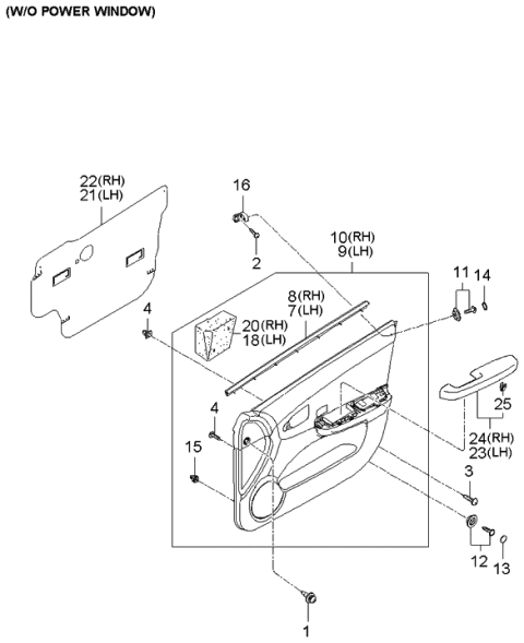 2006 Kia Spectra Trim-Front Door Diagram 1