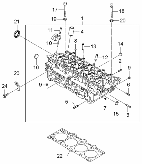 2004 Kia Spectra Cylinder Head Diagram