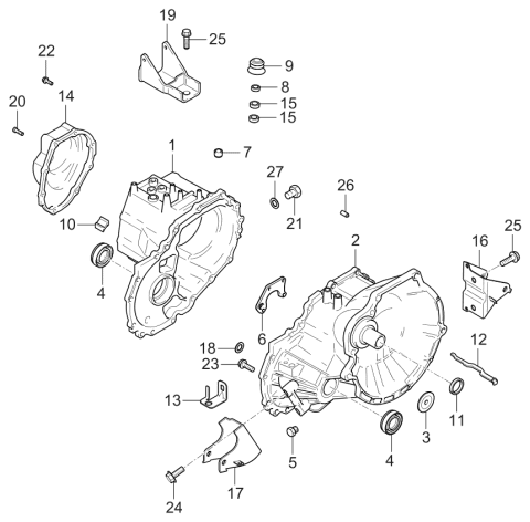 2006 Kia Spectra Transmission Case Diagram