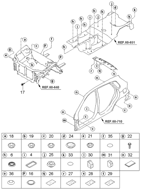 2006 Kia Spectra Isolation Pad & Floor Covering Diagram 2