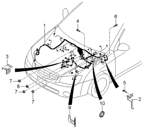 2004 Kia Spectra Wiring Assembly-Control Diagram for 914352F011