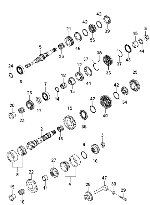 2004 Kia Spectra Transaxle Gear-Manual Diagram 1