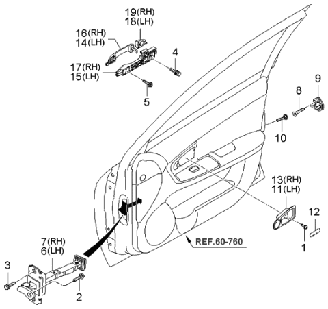 2006 Kia Spectra Locking-Front Door Diagram