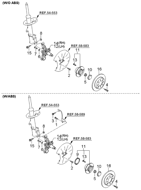 2004 Kia Spectra Rear Wheel Hub Diagram