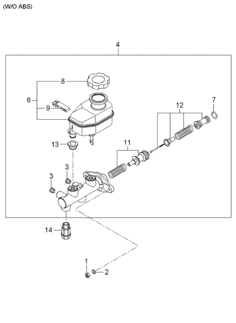 2005 Kia Spectra Brake Master Cylinder Diagram 1