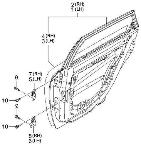 2005 Kia Spectra Panel-Rear Door Diagram