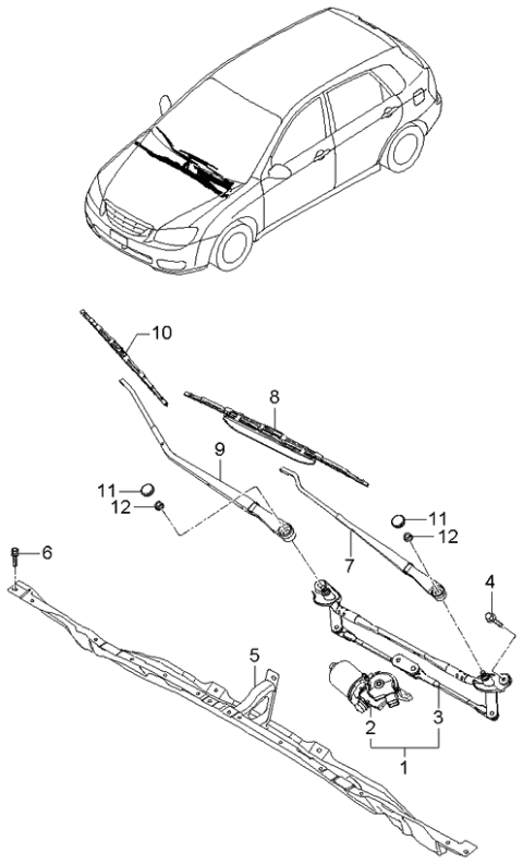 2006 Kia Spectra Windshield Wiper Diagram