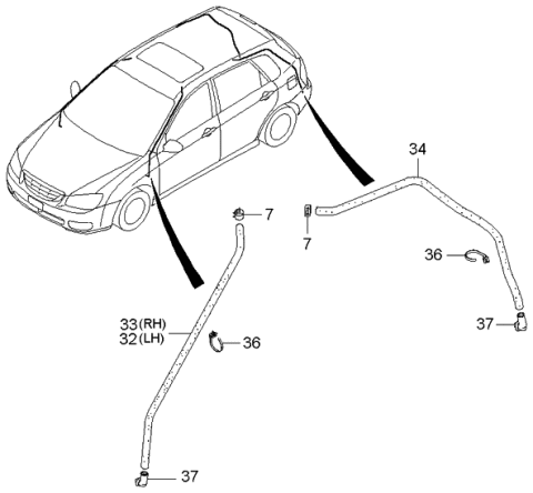 2006 Kia Spectra Sunroof Diagram 2