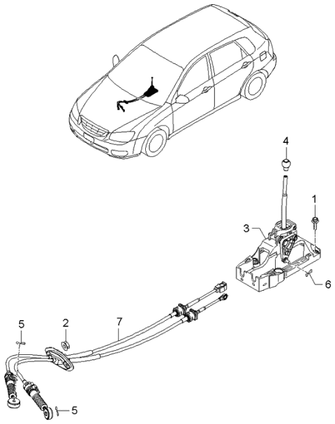 2006 Kia Spectra Shaft Lever Control Diagram 2