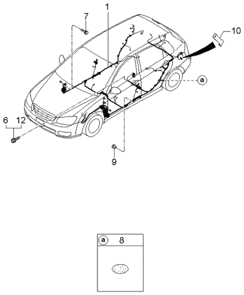 2004 Kia Spectra Wiring Assembly-Floor Diagram for 915402F341