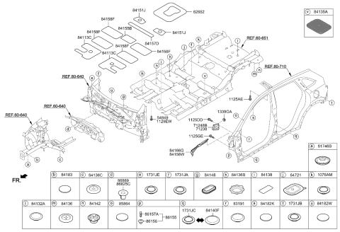 2019 Kia Niro Pad-ANTIVIBRATION Rear Floor Diagram for 84156G2000