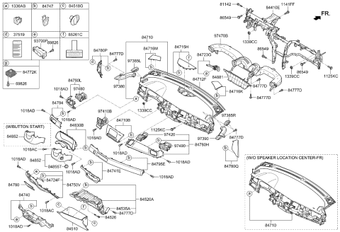 2018 Kia Niro Duct Assembly-Side Air VENTILATOR Diagram for 97490G5000CG3