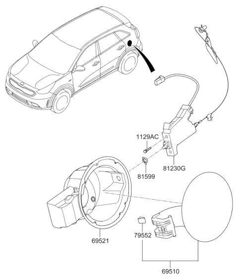 2018 Kia Niro Fuel Filler Door Diagram 1