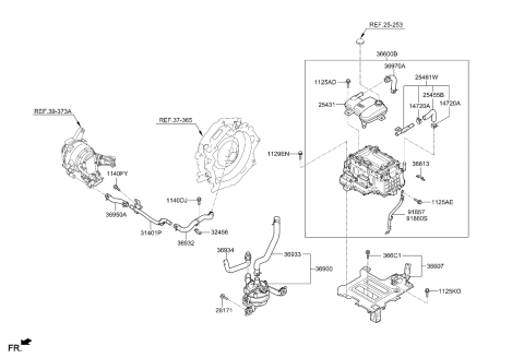 2019 Kia Niro Hose Assembly-Reservoir Outlet Diagram for 369402B001