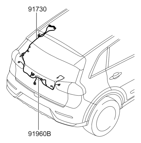 2018 Kia Niro Wiring Assembly-Tail Gate Diagram for 91680G5030